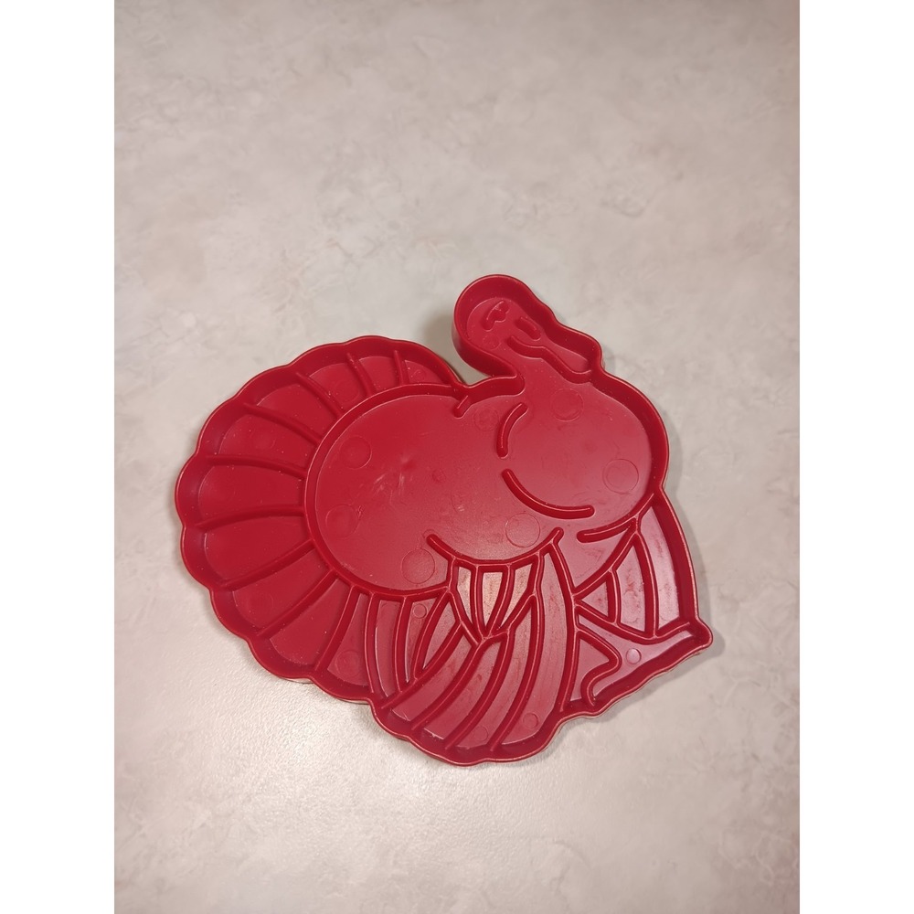 Vtg Detailed TURKEY Thanksgiving Cookie Cutter Red Cooky Tupperware U.S.A. Nice